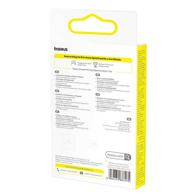 BASEUS Stylus Smooth Series 2 stk. kapacitive penspidser udskiftelige skridsikre
