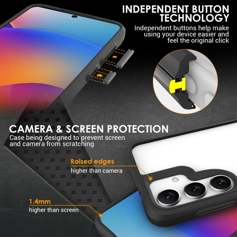 Til Samsung Galaxy S25 Etui Hybrid Hård PC Blød TPU Stødsikkert Cover Sort