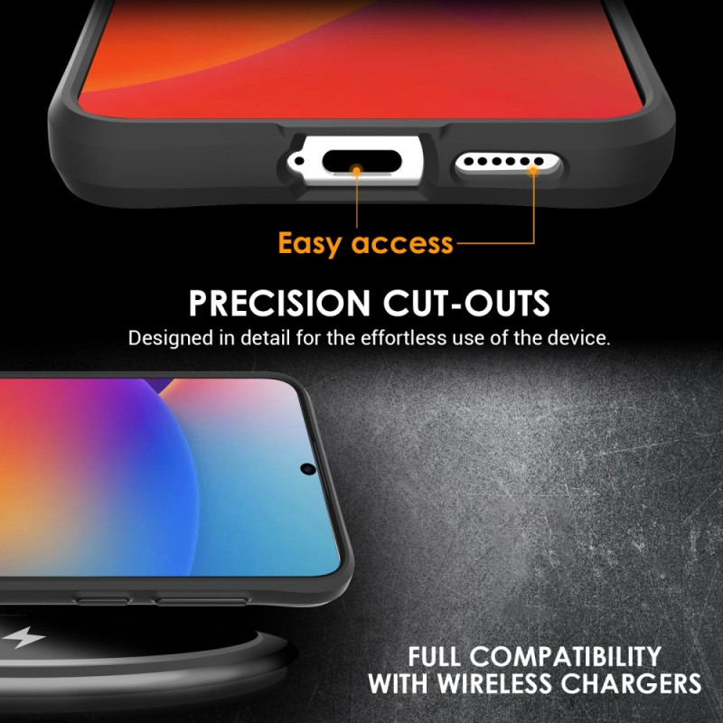 Til Samsung Galaxy S25 Etui Hybrid Hård PC Blød TPU Stødsikkert Cover Sort