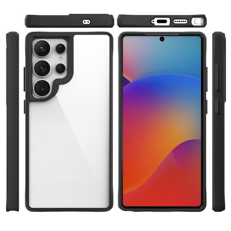 Til Samsung Galaxy S25 Ultra Etui Hybrid Hård PC Blød TPU Stødsikkert Cover Sort