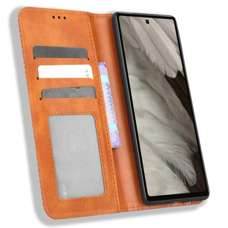 Google Pixel 7a Teline Puhelinkotelo Täysi Suojaus Lompakon Suojaus - Ruskea