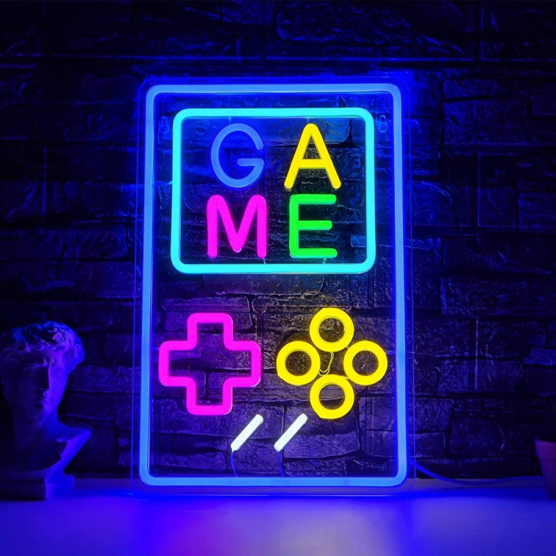 Arkadespil Gamepad Spil Spil Gaming Neonlys Spillerum Vægdekoration LED-lampe
