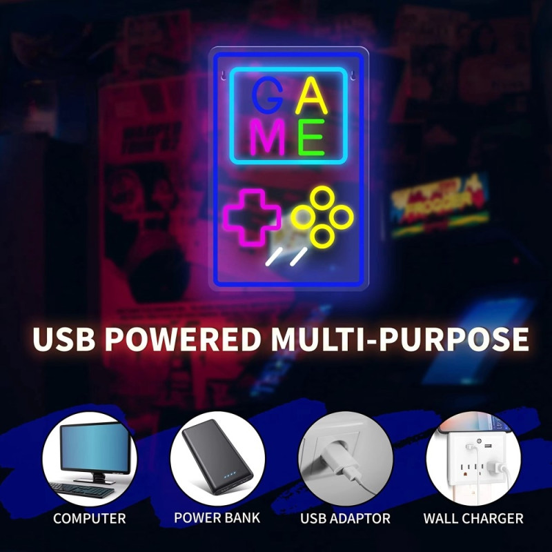 Arcade Game Gamepad Game Games Gaming Neon Light Game Room Wall Decoration Led Lamp