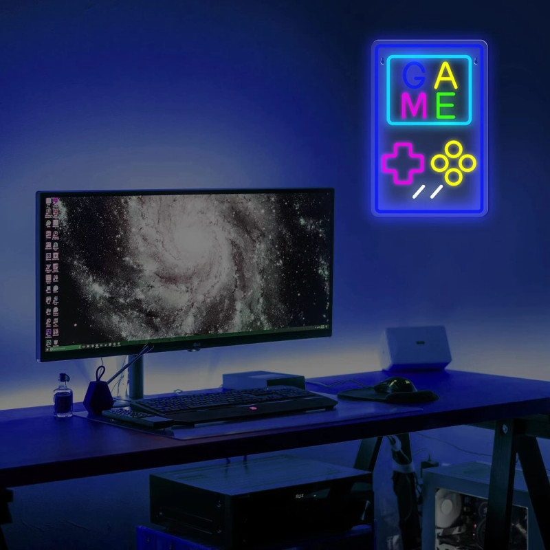 Arkadspel Gamepad Game Spel Gaming Neonljus Spelrum Väggdekoration Led-lampa