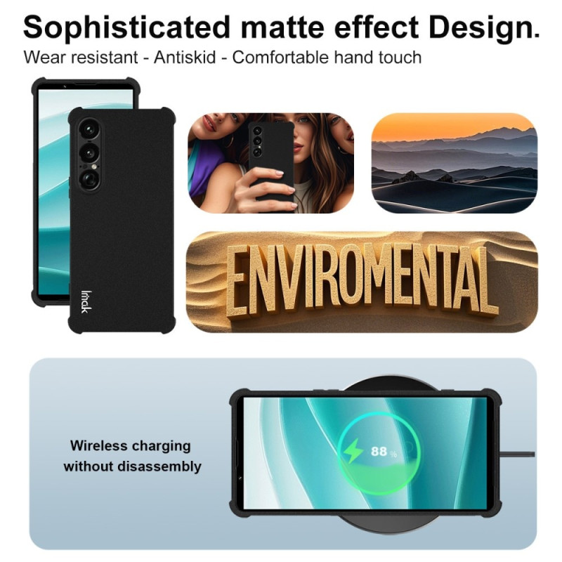 IMAK For Sony Xperia 1 VII Deksel TPU-telefonbeskyttelse Airbag-støtsikker Matte Black
