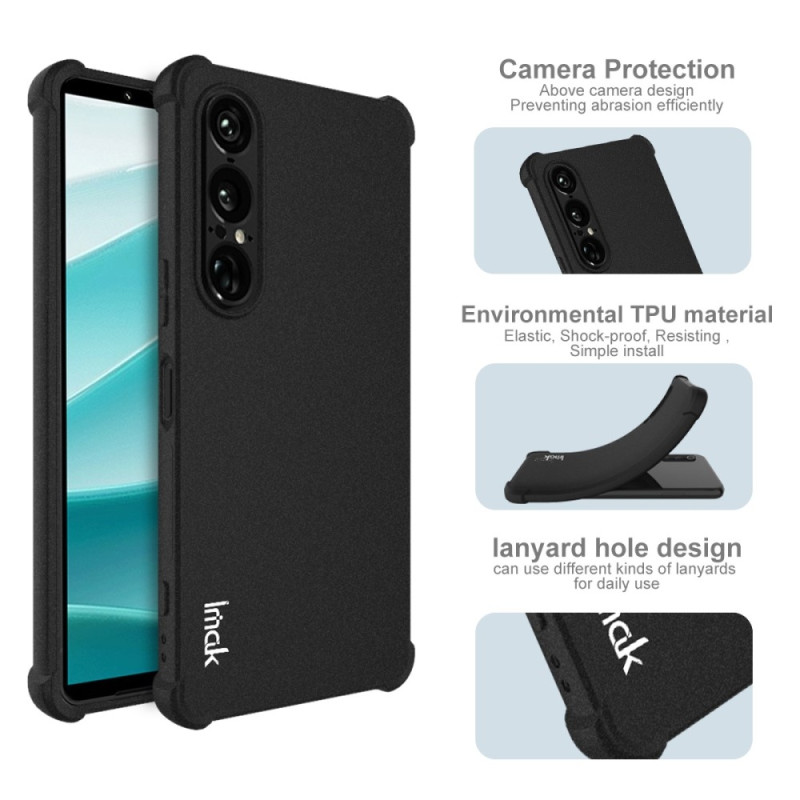 IMAK Til Sony Xperia 1 VII Etui TPU-telefoncover Airbag-stødsikker beskyttelse Matte Black