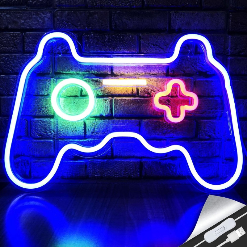 41x28cm Gamepad Design Gaming Neonljus Spelrum Väggdekoration Led-lampa