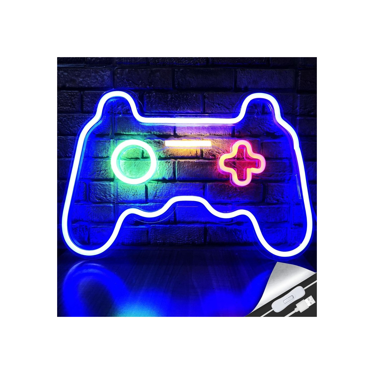 41x28cm Gamepad Design Gaming Neonlys Spillerum Vægdekoration LED Lampe