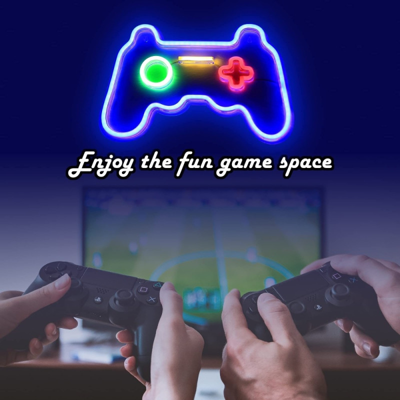 41x28cm Gamepad Design Gaming Neon Light Spillrom Veggdekorasjon LED-lampe