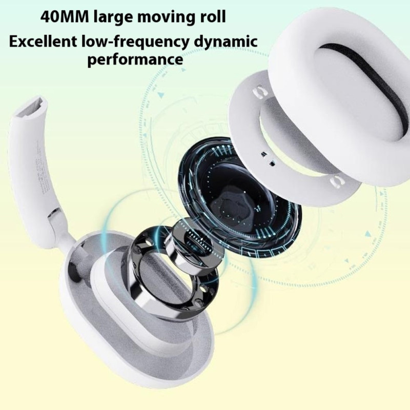 LENOVO Trådløse Over-Ear Hovedtelefoner Sammenklappelige Musik Bluetooth Headset - Hvid