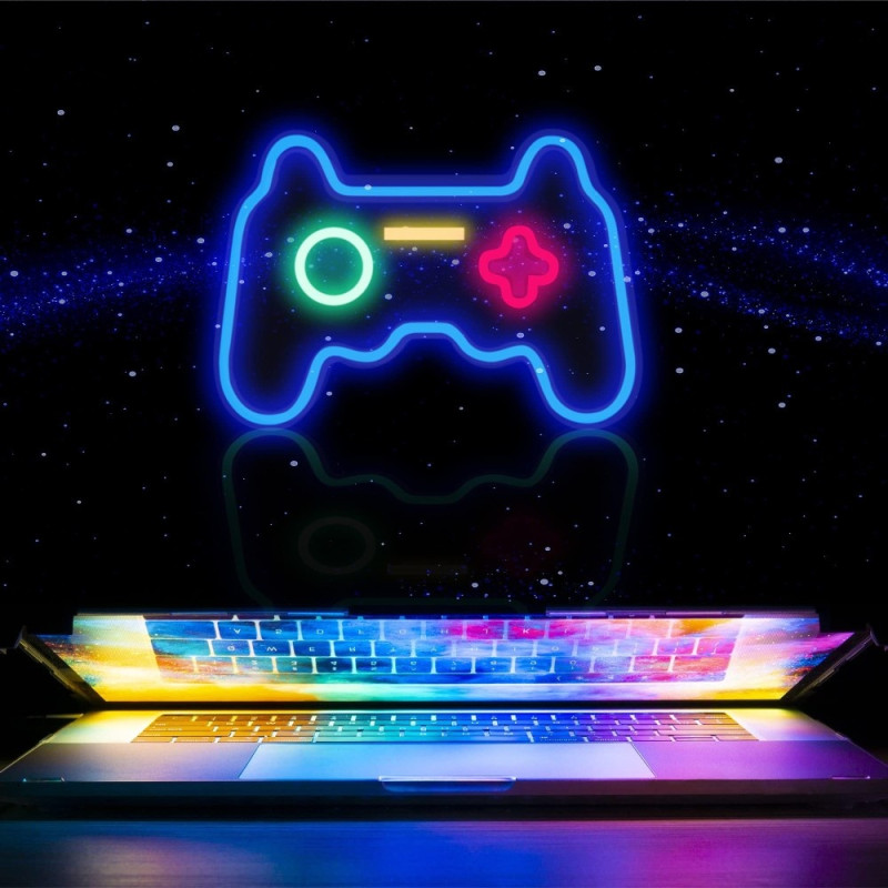 41x28cm Gamepad Design Gaming Neonvalo Pelihuone Seinäkoriste LED-lamppu
