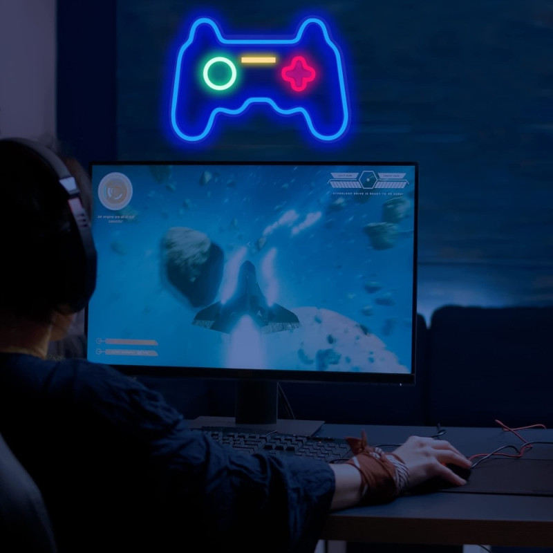 41x28cm Gamepad Design Gaming Neon Light Spillrom Veggdekorasjon LED-lampe