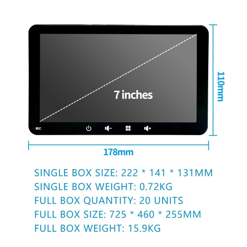 7" Wireless Carplay Android Auto Bluetooth GPS MP5 Suction Cup Car Stereo