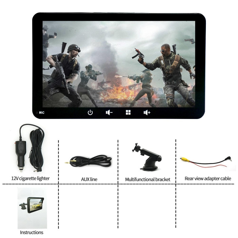 7" trådløs Carplay Android Auto Bluetooth GPS MP5 bilstereo med sugekop