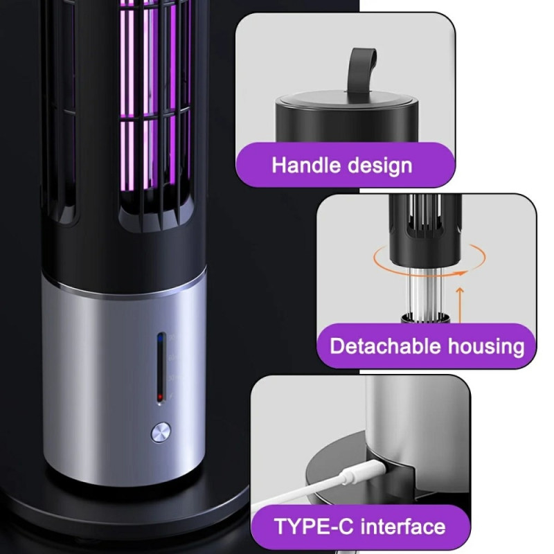 Bärbar mygglampa Uppladdningsbar Insektsfälla Mosquito Killer Bug Zapper