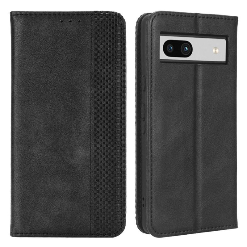 Google Pixel 7a Stand Phone Case Full Protection Wallet Cover - Black