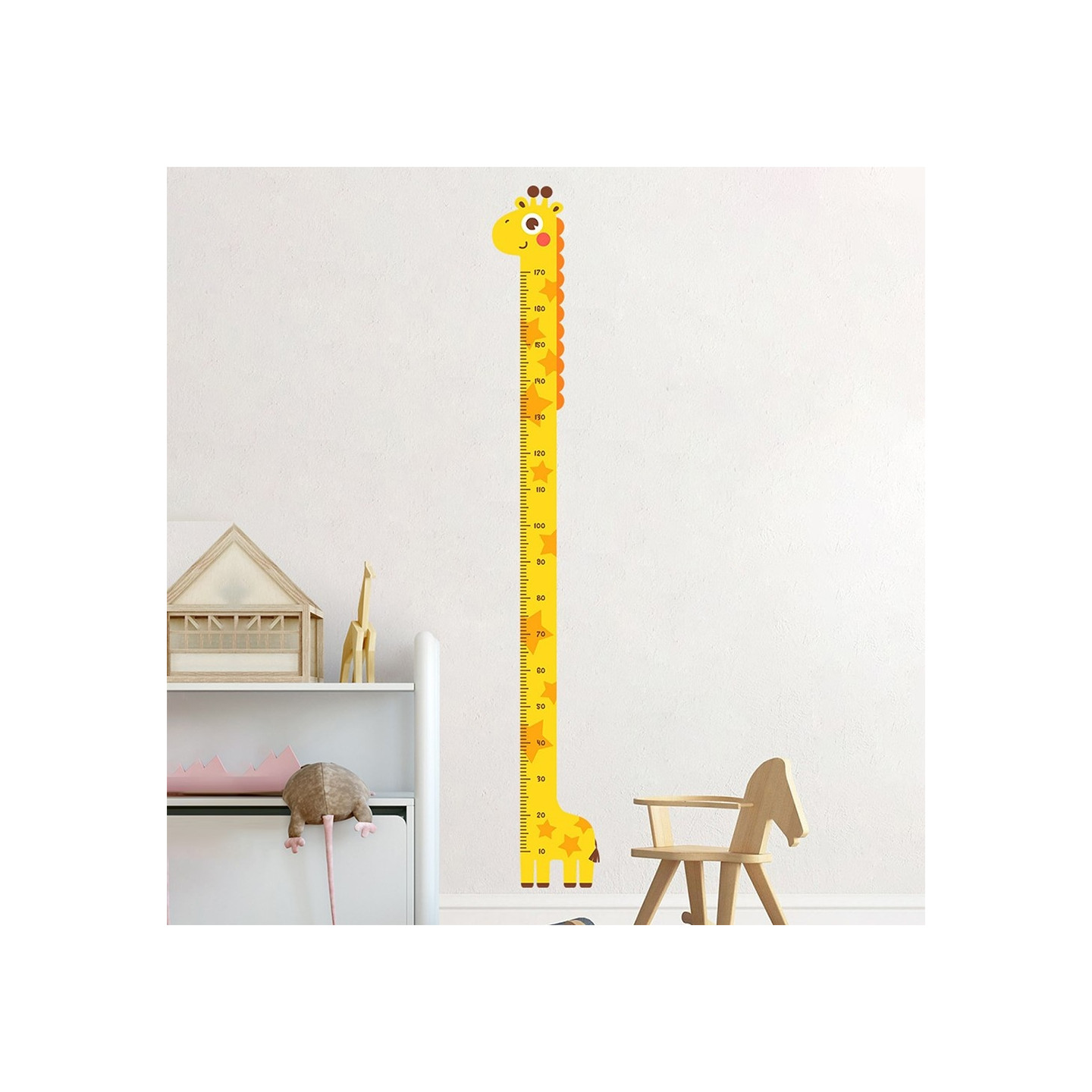 Measure Growing Length Wall Decal Growth Chart Wall Sticker - Giraffe