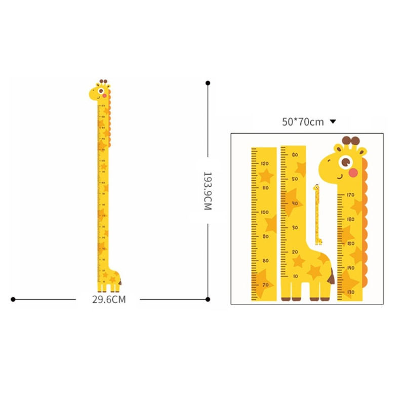 Mäta Växande Längd Väggdekal Tillväxt Diagram Väggdekal - Giraff