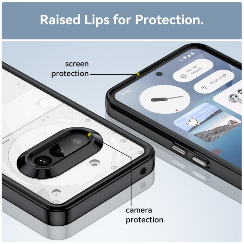 Til Nothing Phone (3a) Etui TPU + Akryl Beskyttende Gennemsigtigt Telefoncover