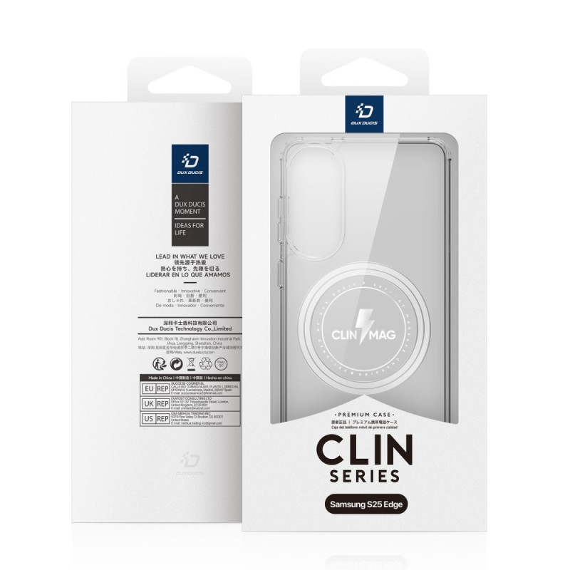 Til Samsung Galaxy S25 Edge Bagsidedæksel DUX DUCIS Clin Series Gennemsigtigt