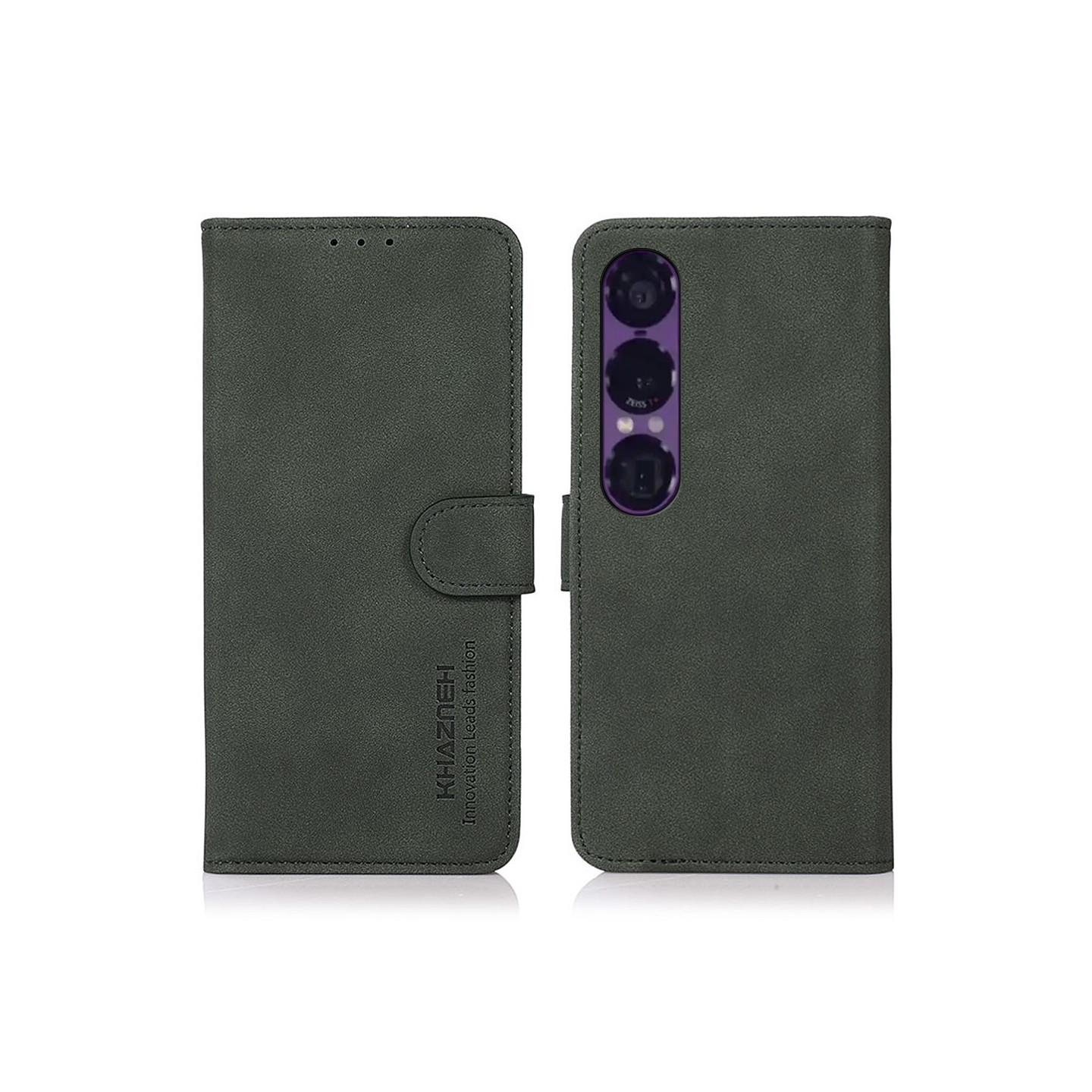 KHAZNEH För Sony Xperia 1 VII Fodral Plånboksfodral Skal Telefonfodral – Grön