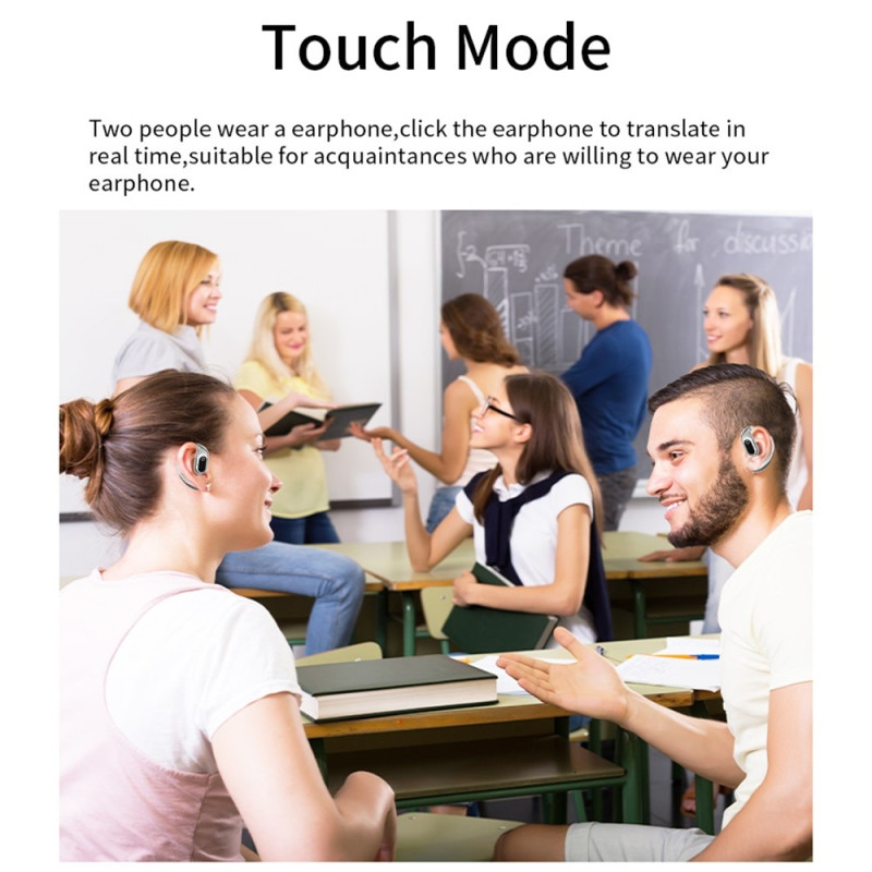 144 Languages Translation Translator Smart Translator Headset Bluetooth - White