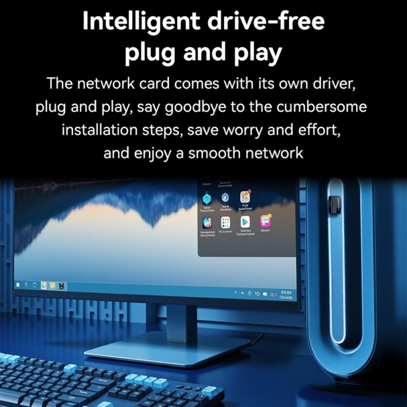 WiFi4 Dongle 150Mbps High Speed USB Wireless Adapter Built-in Antenna