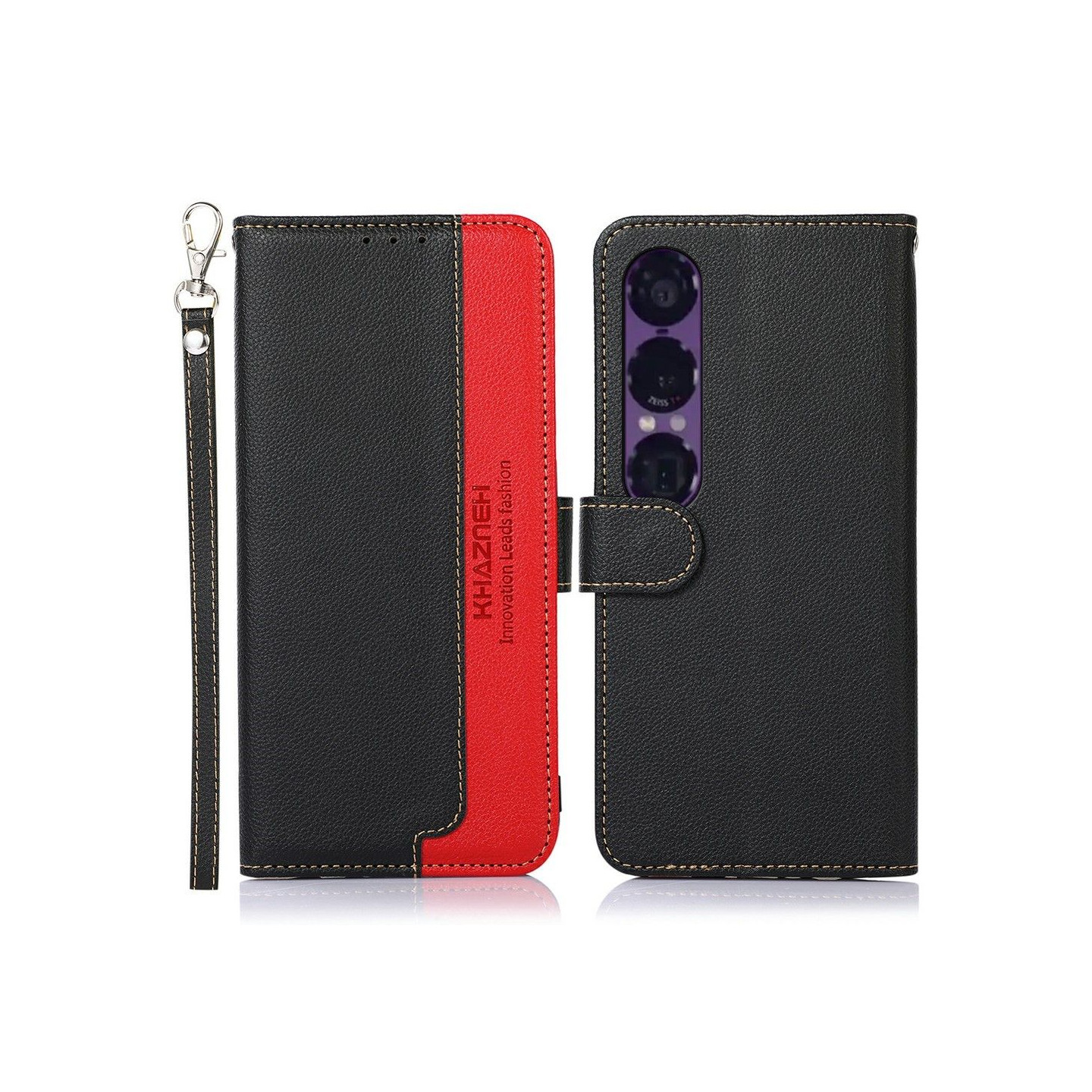 KHAZNEH Sony Xperia 1 VII Plånboksfodral Svart/Röd