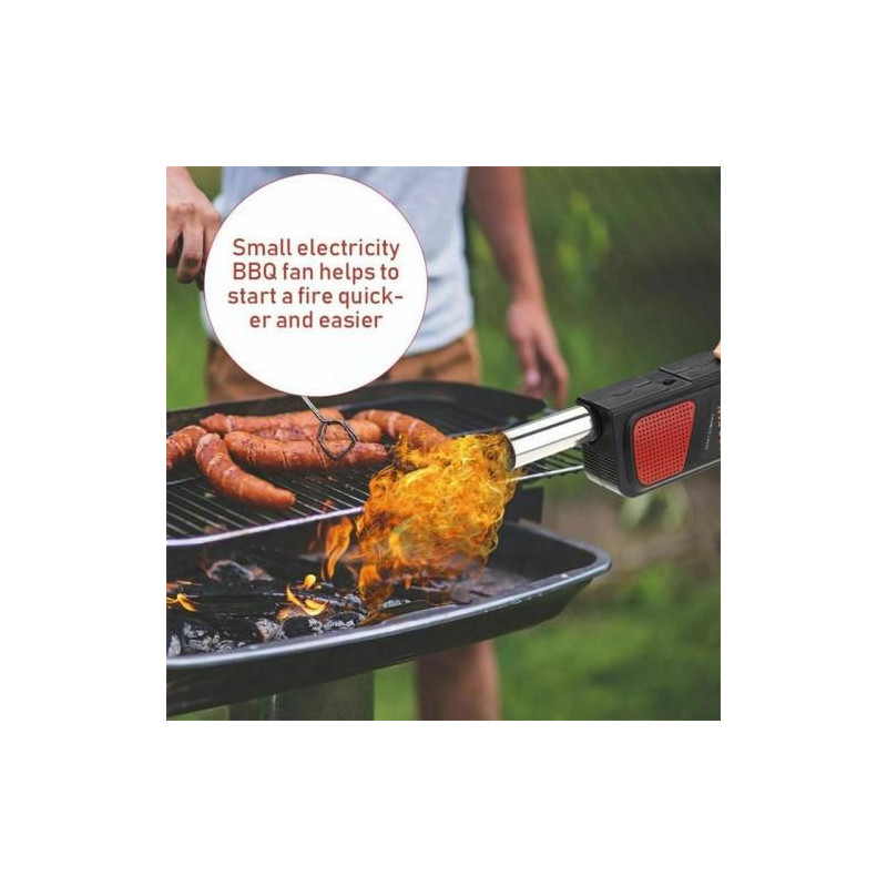 Bærbar grill Håndholdt elektrisk ventilator Luftblæser BBQ Pejsluft