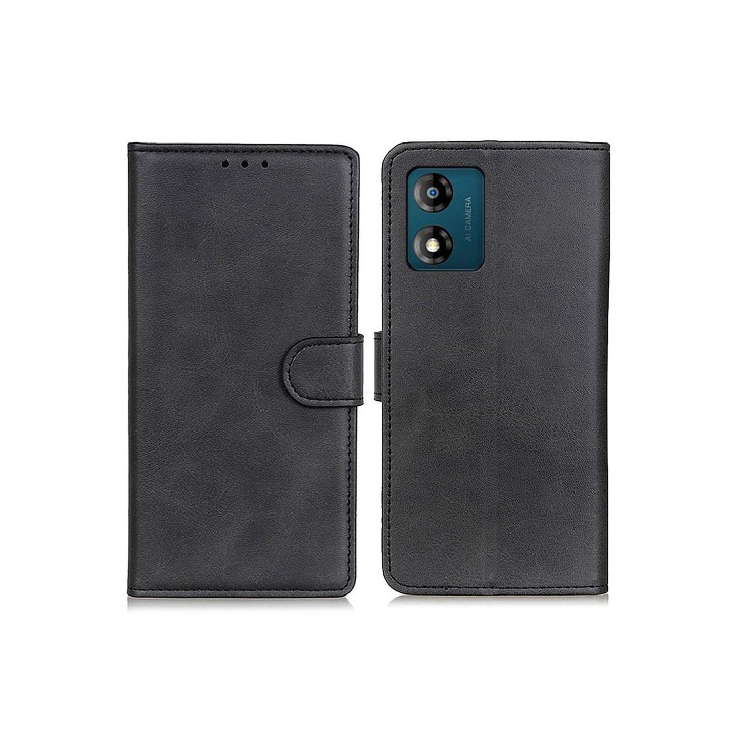 PU magnetisk tegnebog lædertaske til Motorola Moto E13 4G