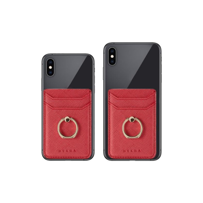 MUXMA Kortholder Ringstativ RFID Blokkerende Kredittkort - Rød