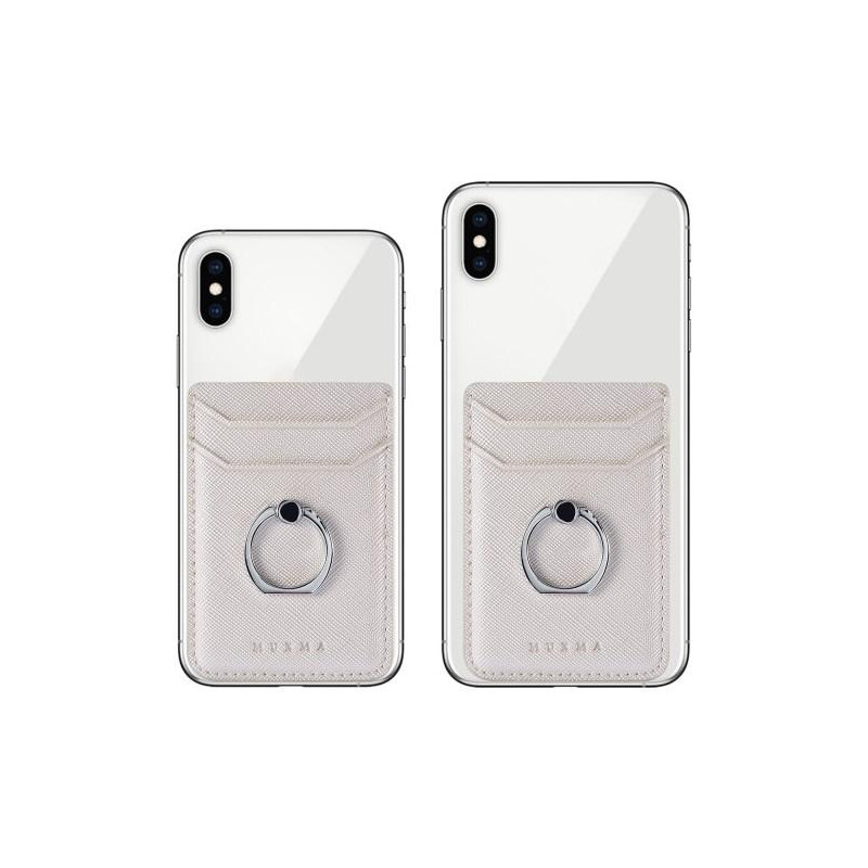 MUXMA Kortholder Ringstativ RFID Blokkerende Kredittkort - Hvit