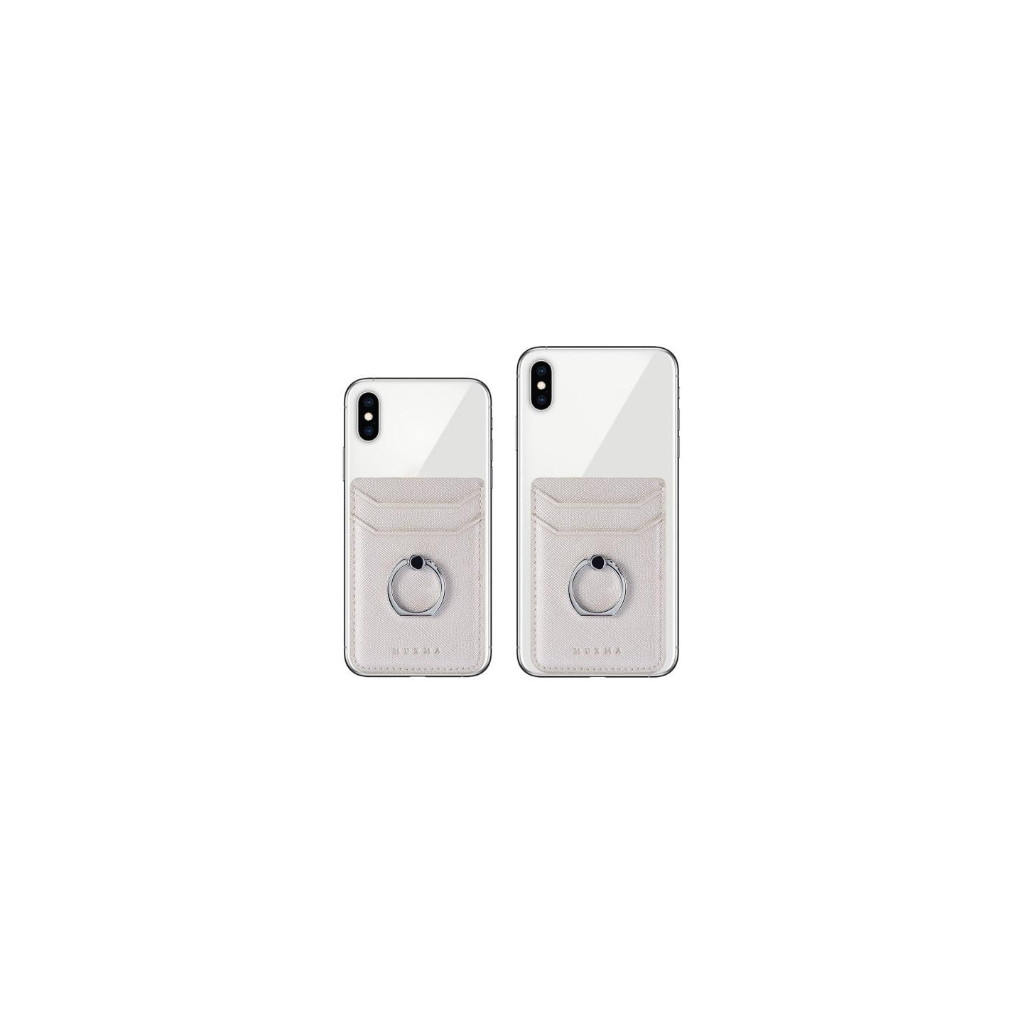 MUXMA Kortholder Ringstativ RFID - blokerende klæbende kreditkortslot - hvid