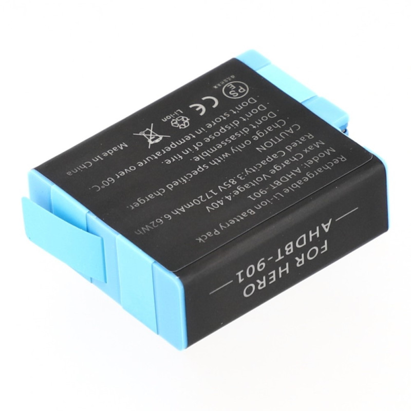 Batteri til GoPro Hero 12 11 10 9 3,85V 1720mAh AHDBT-901 erstatningsbatteri
