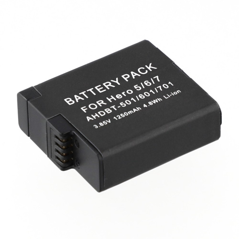 Batteri for GoPro Hero 7 6 5 3,85V 1250mAh AHDBT-501 601 701 erstatningsbatteri