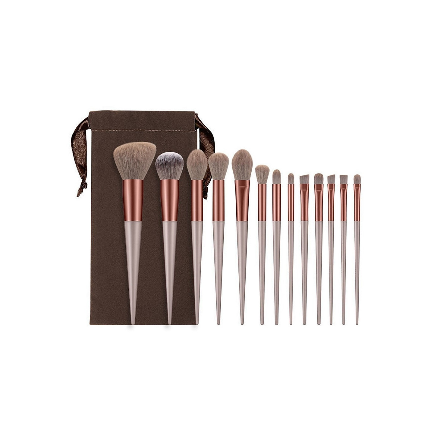 13 stk Makeup Brush Set Kosmetiske børster Soft Fiber Foundation Contour - Coffee