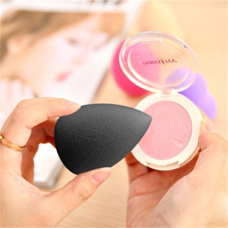 2 stk Makeup Sponge Blender Teardrop Beauty Egg Cleansing Puff Skin Care - Sort