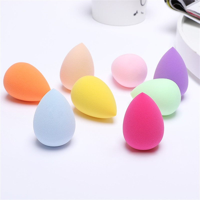 2 st Makeup Sponge Blender Teardrop Beauty Egg Rengöringspuff Hudvård - Svart