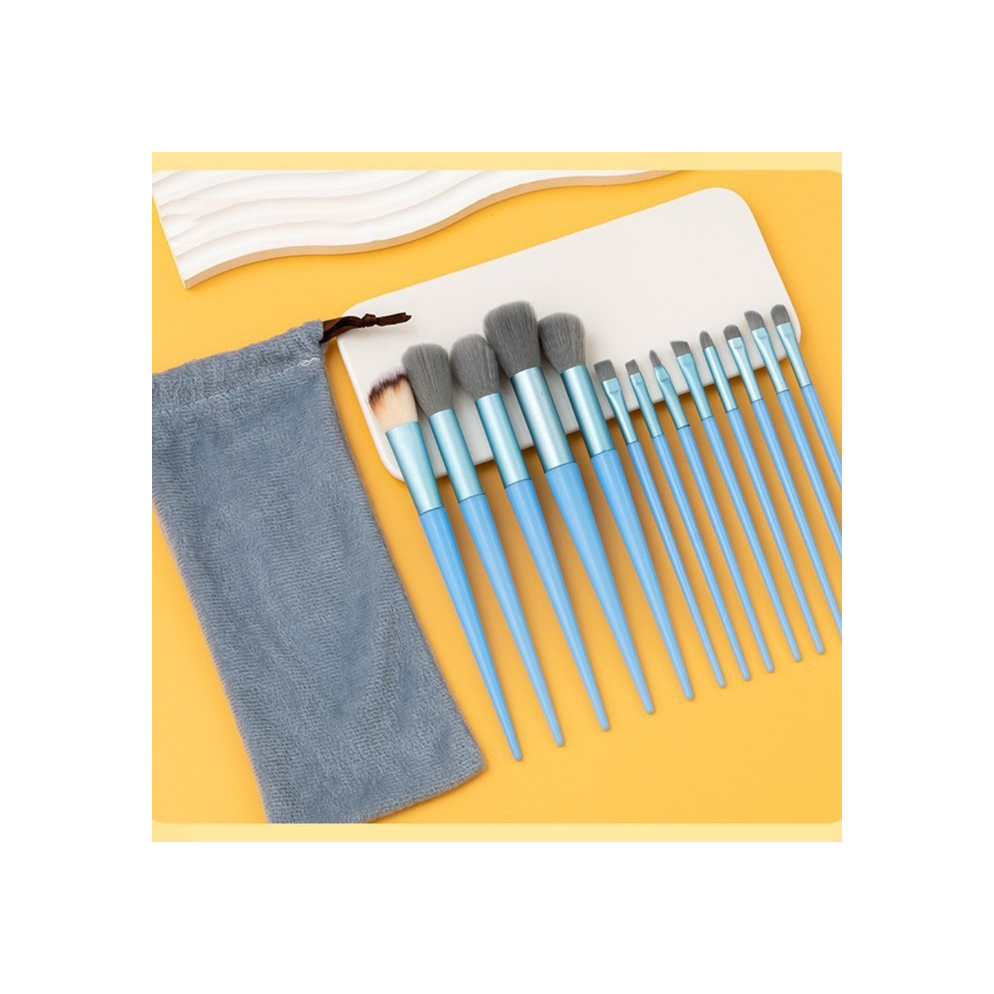 13 stk Makeup Brush Set Kosmetiske børster Soft Fiber Foundation Contour - Blå