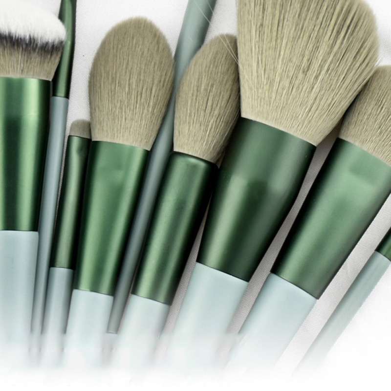 13 stk Makeup Børste Sæt Kosmetiske børster Soft Fiber Foundation Contour - Gul