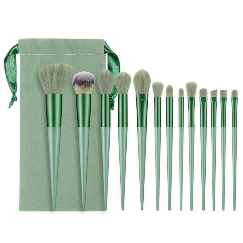 13 Pcs Makeup Brush Set Cosmetic Brushes Soft Fiber Foundation Contour -