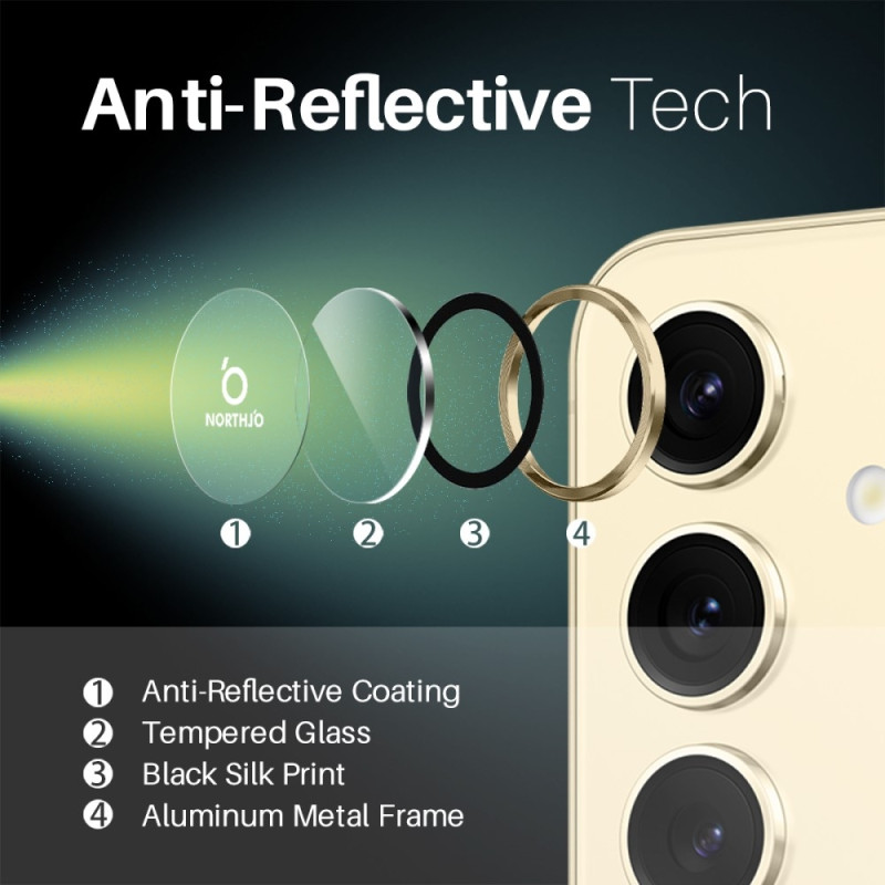 NORTHJO For Samsung Galaxy S25 Tempered Glass Camera Lens