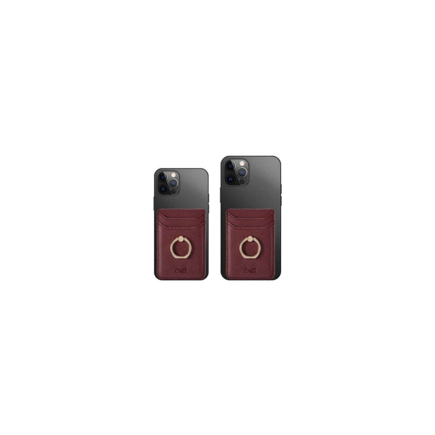 MUXMA Kortholder Ringstativ RFID - blokkerende kredittkort Vinrød