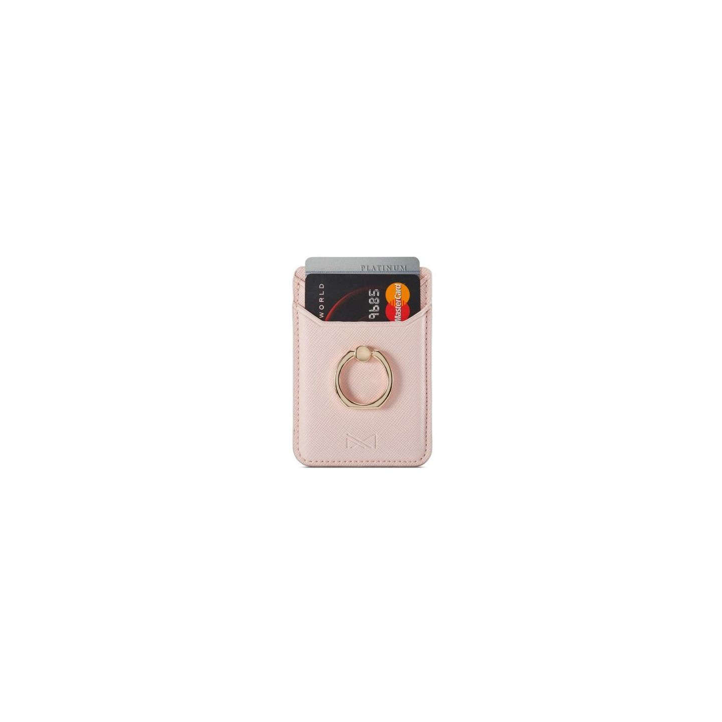 MUXMA Card Holder Ring Stand RFID Blocking Adhesive Credit Card Slot - Pink
