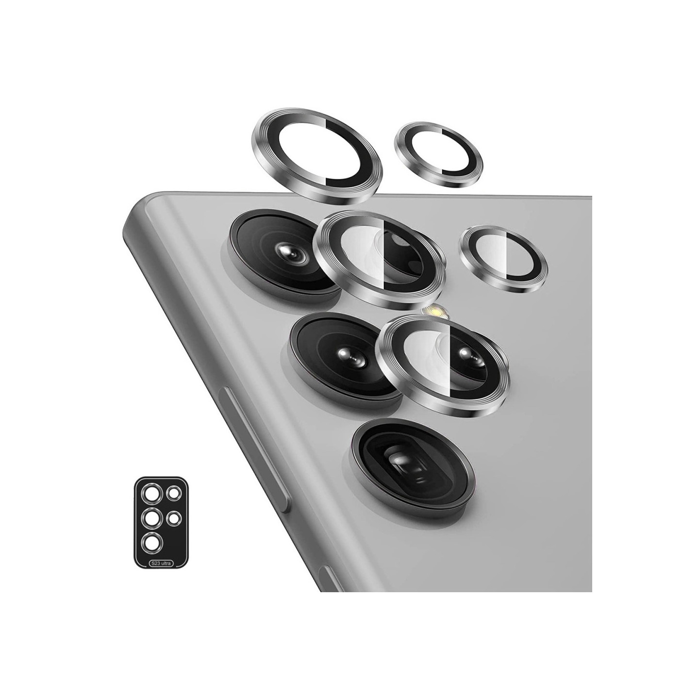 Til Samsung Galaxy S25 Ultra Kameralinsebeskytter ENKAY Metalring Linsefilm