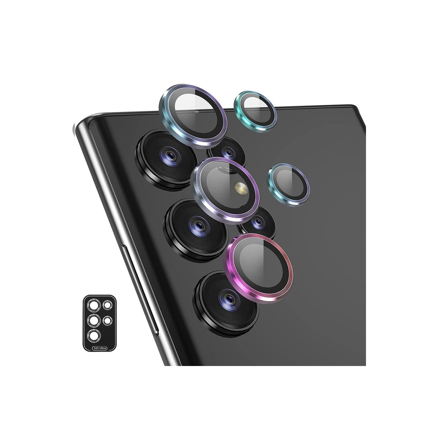 For Samsung Galaxy S25 Ultra Kameralinsebeskytter ENKAY Metallring Linsefilm