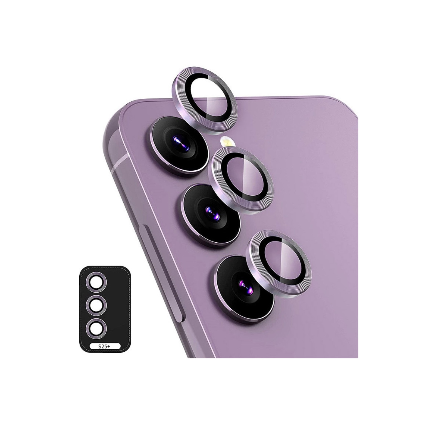 For Samsung Galaxy S25+ Kameralinsebeskytter ENKAY Metallring Linsefilm