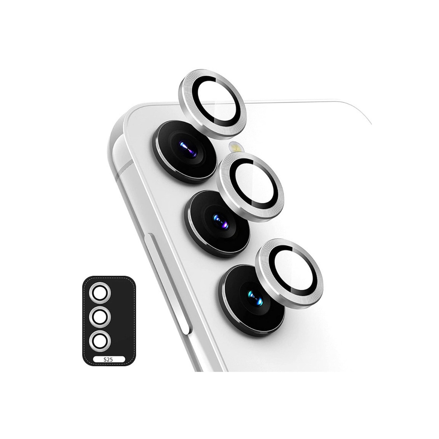 Til Samsung Galaxy S25+ Kameralinsebeskytter ENKAY Metalring Linsefilm