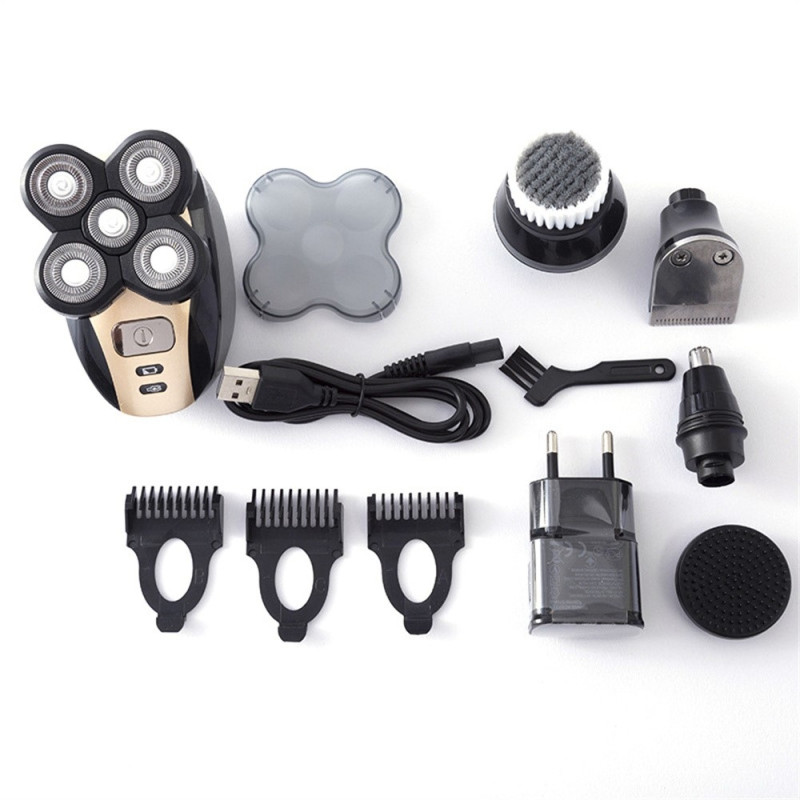 5in1 Electric Shaver Multifunctional Rechargeable Razor with 5 Heads