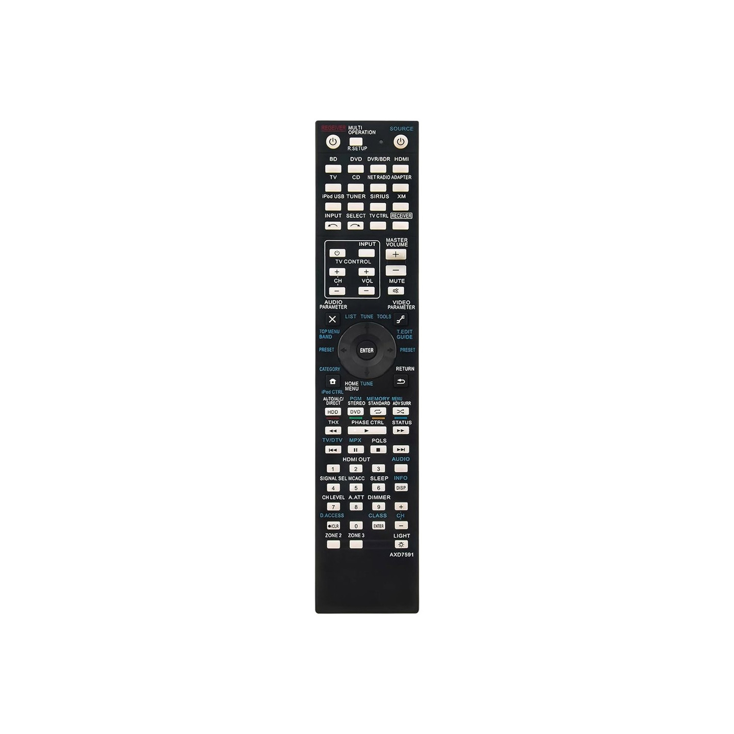 Remote Control Replacement for AXD7591 For Pioneer AV Receiver Stereo System
